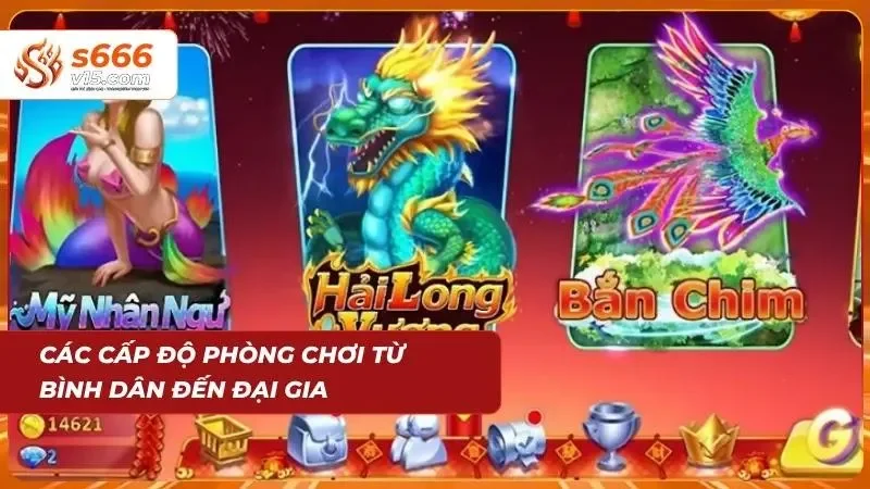 Các phòng chơi đa dạng từ bình dân đến VIP hứa hẹn mang đến nhiều Jackpot khủng