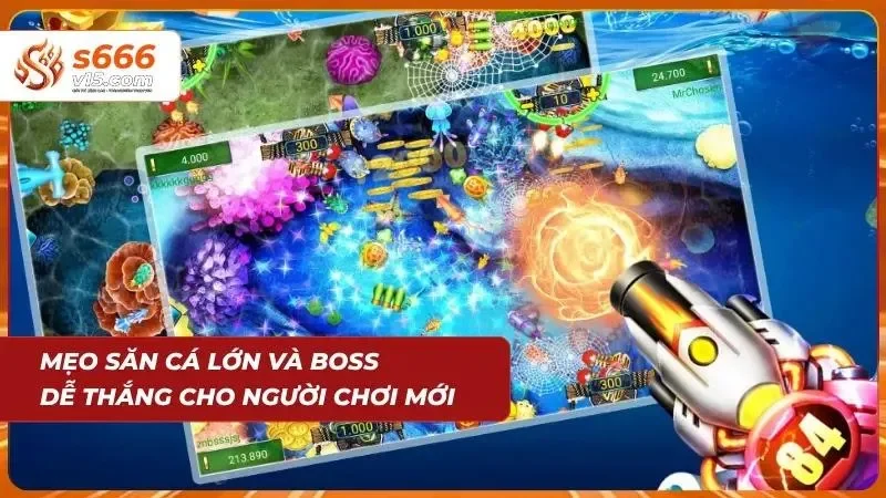 Bắn Cá Xèng S666 – Game Săn Cá Đổi Thưởng Cực Hot Hit 2026 6 Sơ đồ góc phản xạ đường đạn gọng kìm giúp người chơi tối ưu hóa sát thương hạ gục boss