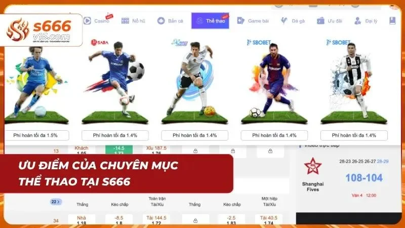 Thể Thao S666 – Cá Cược Bóng Đá Và Thể Thao Hấp Dẫn 2026 5 Giao diện thể thao trực tuyến với nhiều tính năng nổi bật